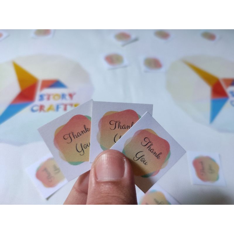 

Sticker Thank You 3,9 Cm x 3,9 Cm Bahan HVS Murah