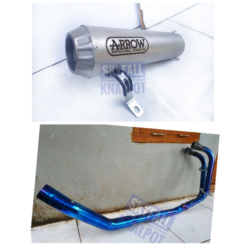 Knalpot ARROW PRO RACE SANBLAST PIPA BIRU NINJA 250 CBR 250RR R 25 MT25