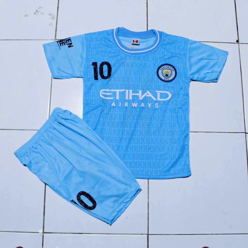 baju kaos setelan bola anak man city murah