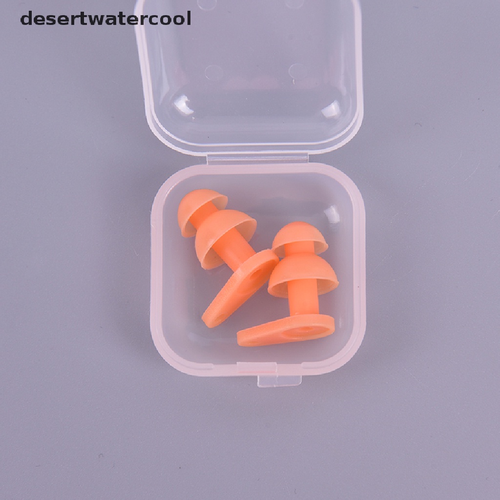 Deid 1 Pasang Earplugs Bahan Silikon Anti Air Untuk Olahraga Air / Berenang