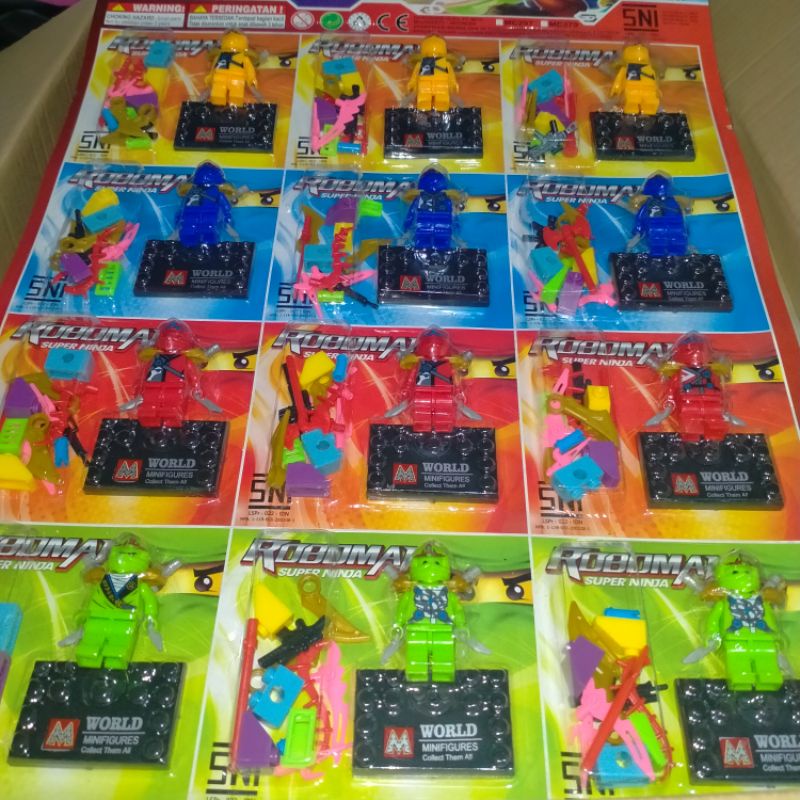 1 lembar lego roboman ninja isi 12 pcs