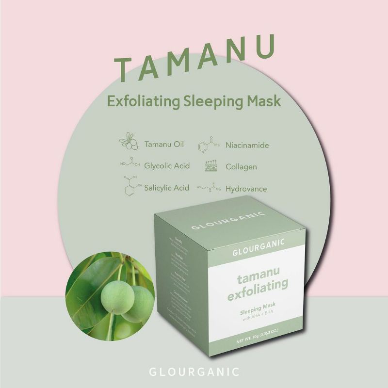 GLOURGANIC SLEEPING MASK - TAMANU EXFOLIATING - WATERMELON HYDRATING