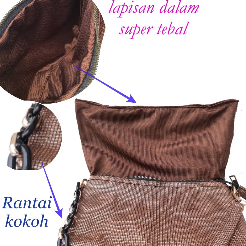 TAS SELEMPANG RANTAI TAS BAHU WANITA sling bag TOTEBAG tas jinjing tangan cewek kulit sintetis