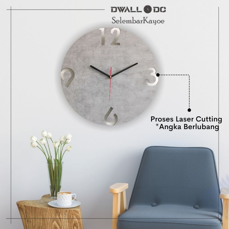 JAM DINDING KAYU BESAR 40 cm | JAM DINDING KAYU BESAR ANGKA LUBANG | JAM DINDING BESAR LASER  | GARANSI 1 THN [SWEEP MOVEMENT SERIES] - Jam Dinding Minimalis - | AESTHETIC ART MINIMALIS | HIASAN DEKORASI | - by Selembarkayoe