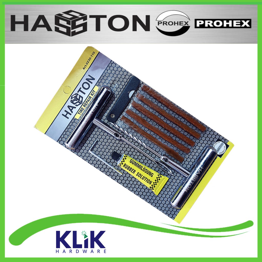 HASSTON Alat Tambal Ban Tubles Gagang BESI - Tire Repair Kit Tubeless Set Motor Mobil