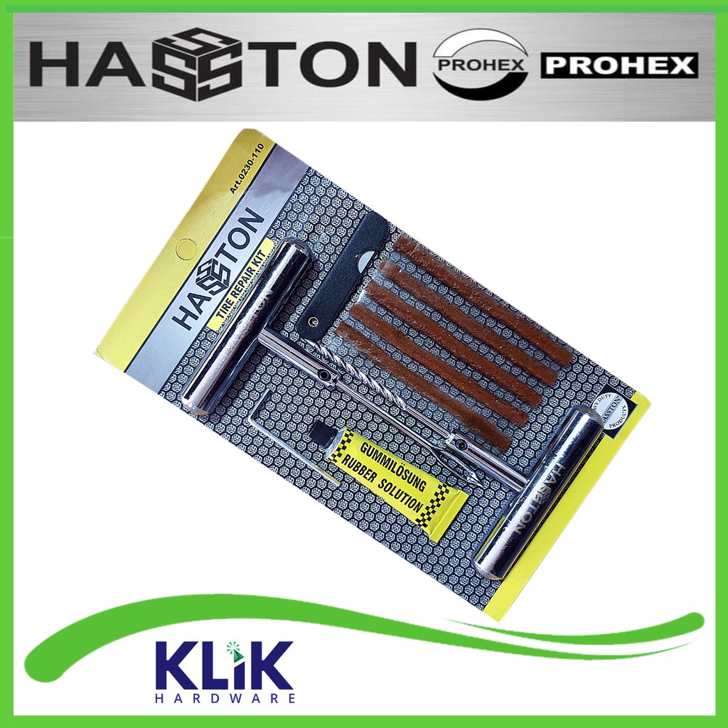 Hasston Prohex Alat Tambal Ban Tubles Gagang Besi - Tire Repair Kit Tubeless Set Motor Mobil