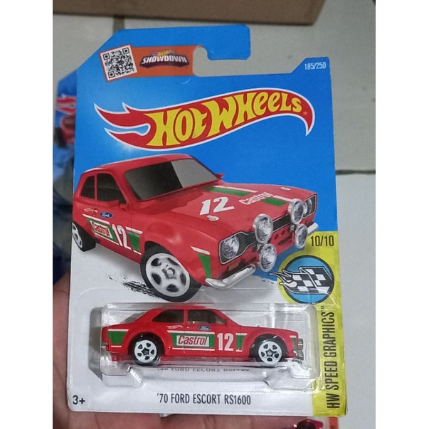 hotwheels 70 FORD ESCORT RS1600 merah CASTROL HW SPEED GRAPHICS