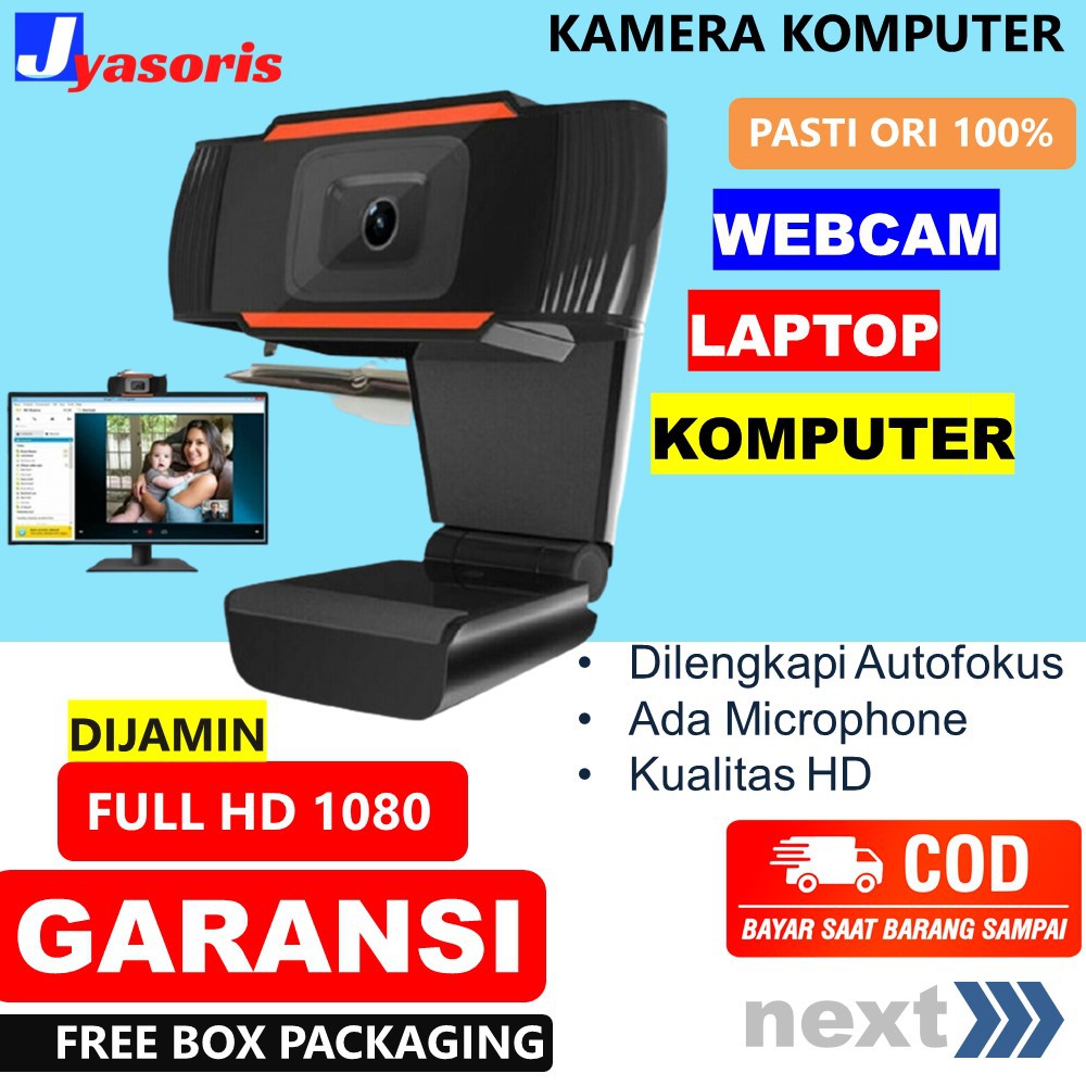 WEBCAM LAPTOP 1080P WEB CAM WEB CAMERA KOMPUTER PC KAMERA WEBCAM HD USB AUTOFOKUS ADA MIC JS00