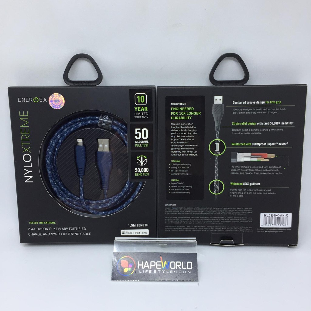 ENERGEA NYLO EXTREME IPHONE CABLE 1,5M