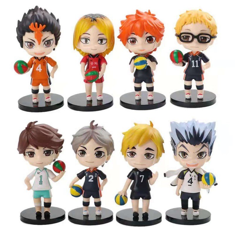 Anime Cartoon Baby Coz Haikyuu Figure set 8 pcs