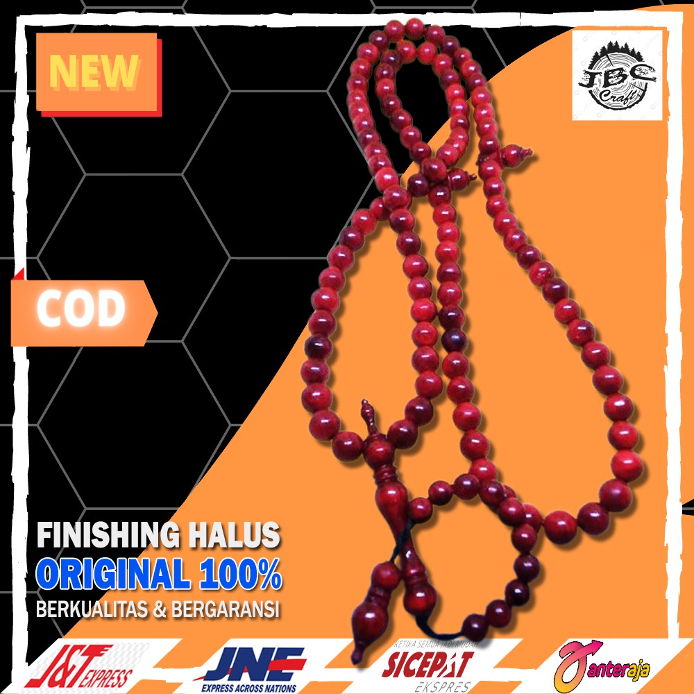 Tasbih - Tasbeh. Tasbih Tijani, Tasbih kayu Pinus merah - Tasbih Tijani Yuser Peralatan sholat