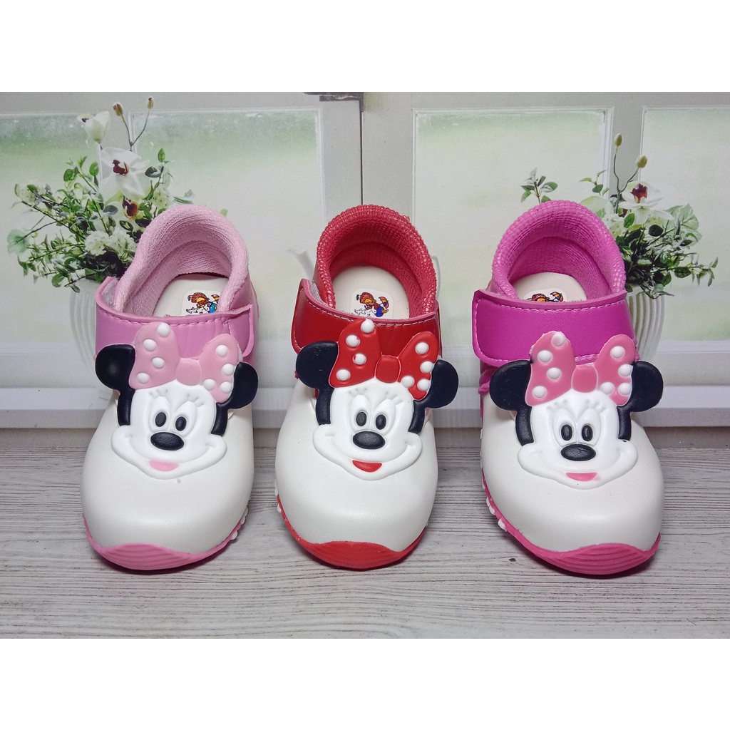 Borahe-Sepatu Anak Perempuan Usia 1 -3 Th/Sepatu Anak Balita Murah/sepatu bunyi cit cit - mickey mouse