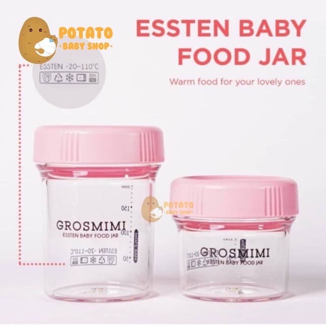 Grosmimi - Essten Baby Food Jar (Pink , Beige , Green)