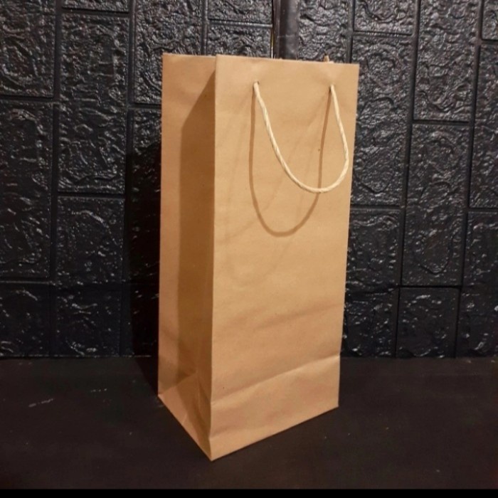 

Terlaris Paper bag buat botol ukuran 1 liter | tas bahan kertas | tas kado