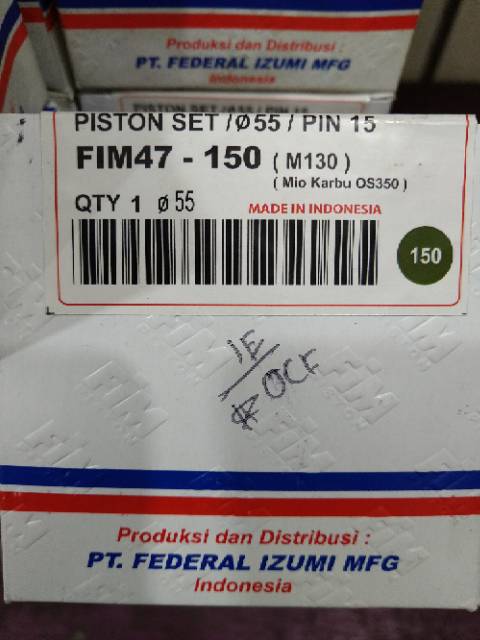 Piston seher kit mio nouvo xb 130cc fim 47 53,5 54 54,5 55 mm pin 15-3