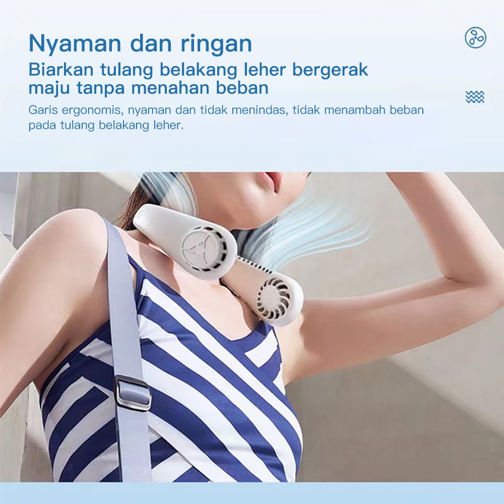 Goojodoq neck fan kipas angin gantung leher /Kipas angin mini isi ulang yang dipasang di leher usb