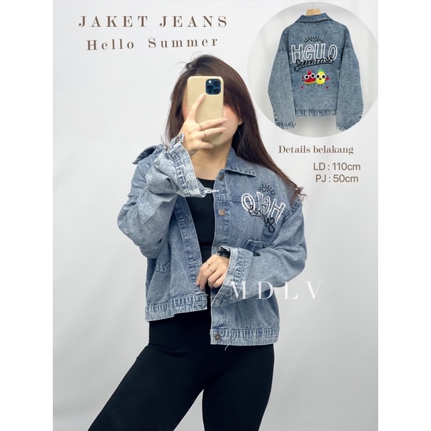 Jaket Jeans Hello Summer Jeans Premium Jaket Jeans Import Good Quality Women Jeans Jaket Fashion Import