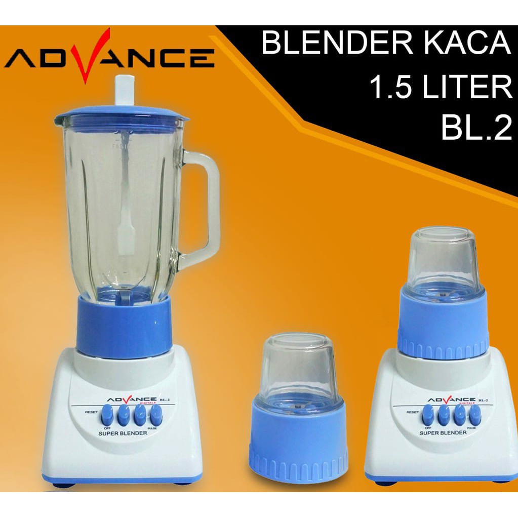 Blender Advance BL-2 Gelas Kaca 2 in1 foodgrade ice crushing Original SNI