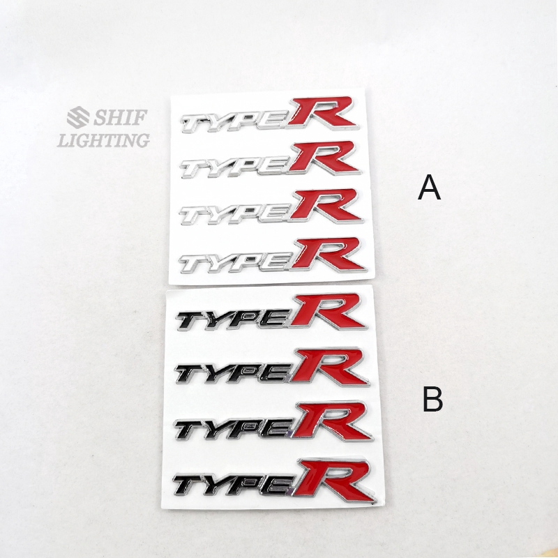 4pcs Stiker Emblem Metal Tipe R Untuk Stir Mobil Civic