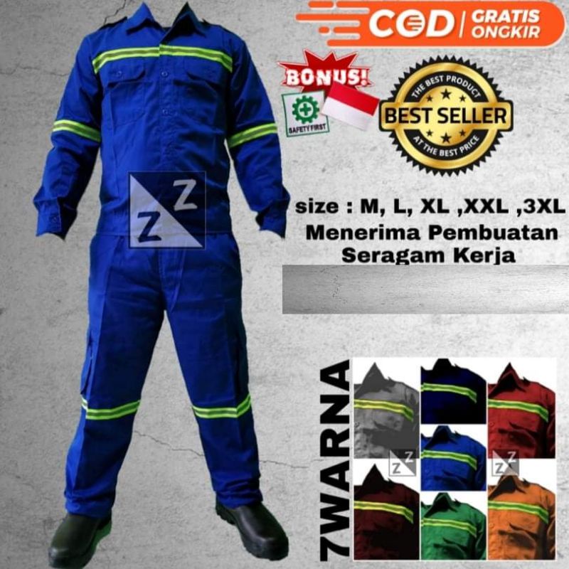 BAJU SAFETY &amp; CELANA REFLEKTOR HIJAU KATELPAK WERPAK KEMEJA SERAGAM SAFETY KERJA TEHNIK LAPANGAN BAJU SAFETY LENGAN PANJANG BAJU SAFETY K3 BAJU SAFETY PROYEK BAJU SAFETY TAMBANG BAJU SAFETY KEREN BAJU SAFETY WELDER BAJU SAFETY MEKANIK