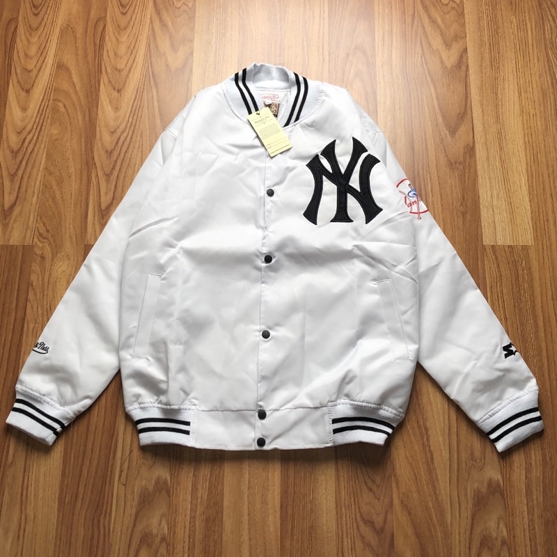 VARSITY JACKET-  LOGO NY BIG PUTIH BORDIR FULLTAG