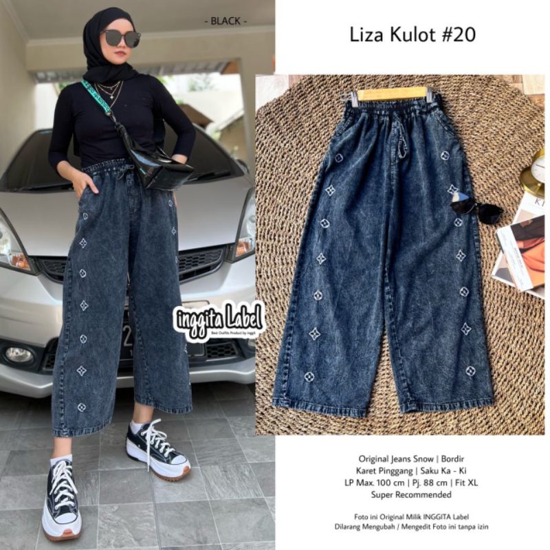 LIZA KULOT #20 BY INGGITA LABEL / KULOT JEANS WANITA MUSLIMAH / Celana jeans premium