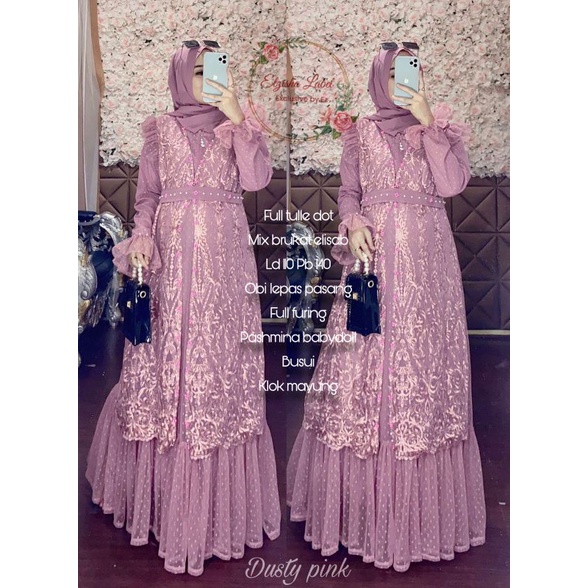 BAJU PESTA GAMIS LEBARAN ORI  BY ELZISHA LABEL