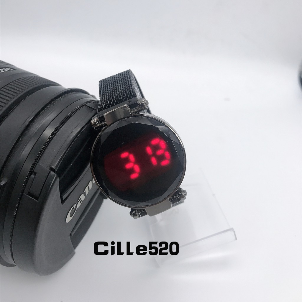 [✅COD] JAM TANGAN WANITA TERBARU JAM MAGNET RANTAI JAM TANGAN DIGITAL IMPORT JAM HARGA MURAH-Hitam