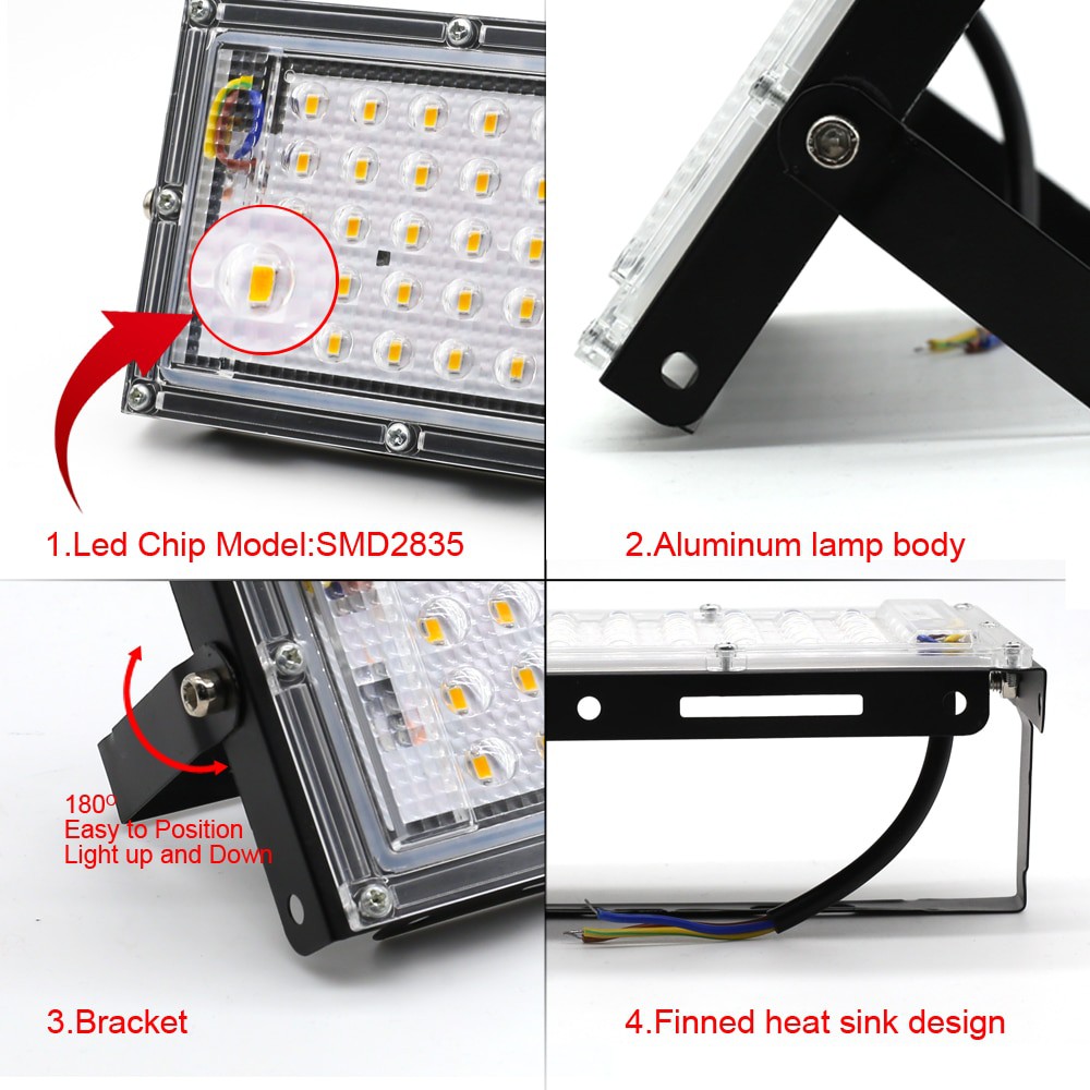 TaffLED Lampu Sorot Flood Light Waterproof 4500 Lumens 50W Cool White 6500K- A8 - Black