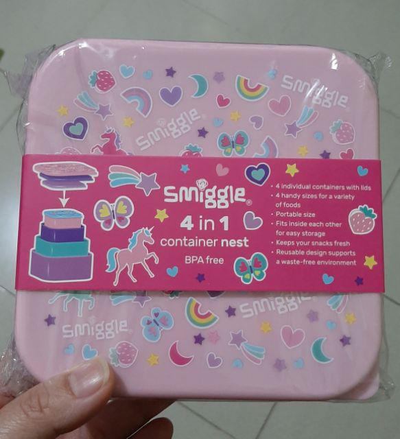 Smiggle 4 In 1 Nested Lunchbox Set