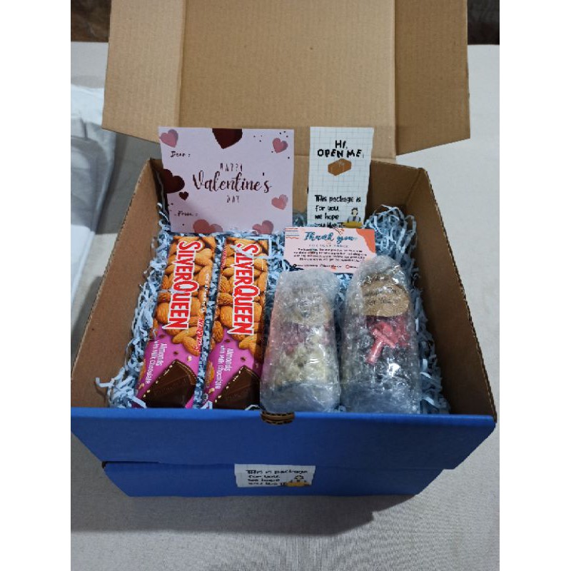 Custom Paket Valentine 1 Coklat Cadbury Dairy Milk + 1 Coklat Silverqueen Chunky Bar + 1 Custom Wish
