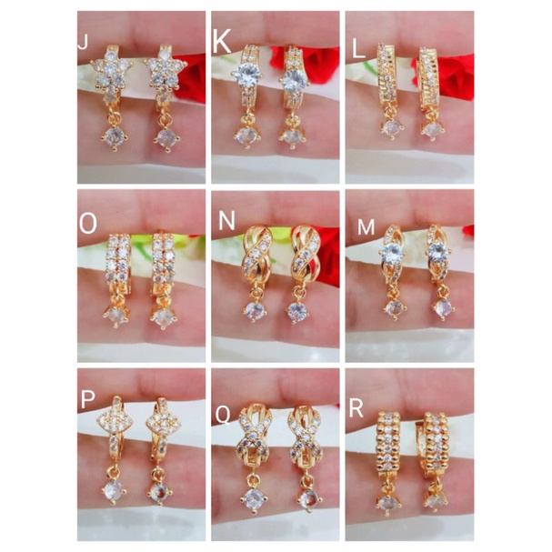 Rxiu44. Anting xuping wanita lapis emas dgn mata zircon