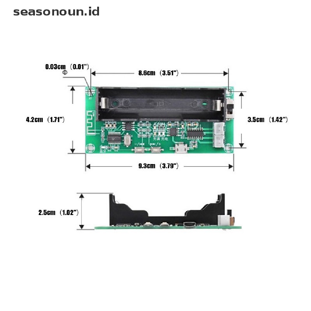 Papan Amplifier Bluetooth 5.0 Holder Baterai Lithium Dual Channel 2x3w &amp; 5W Stereo