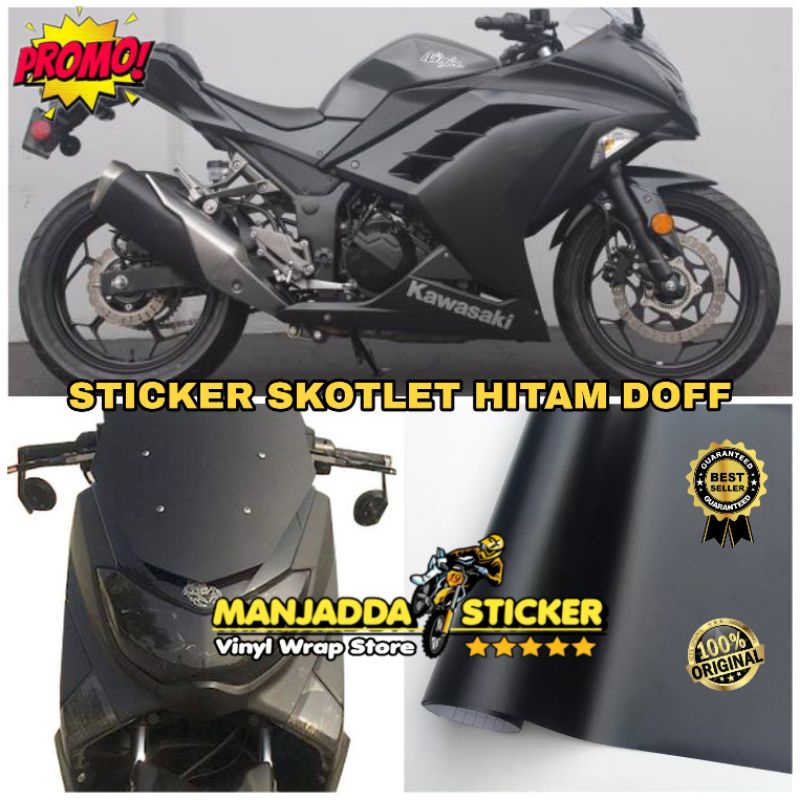 Stiker Skotlet Motor Hitam Doff / Stiker Motor Hitam Doff Untuk wraping