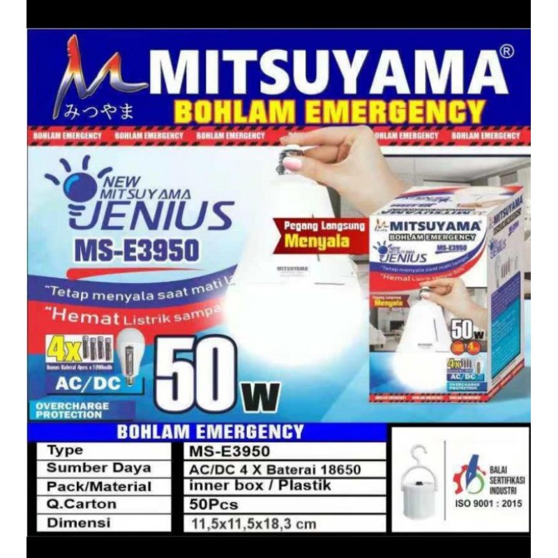 Bohlam LED Emergency 50Watt Ms-E3950 Mitsuyama