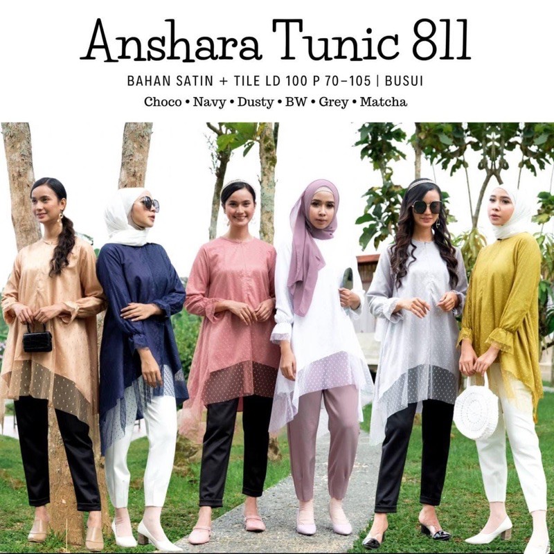 [REAL PICTURE] ANSHARA TUNIK SATIN TILE PREMIUM TANAH ABANG PGMTA METRO GROSIR SUPPLIER KONVEKSI JUA