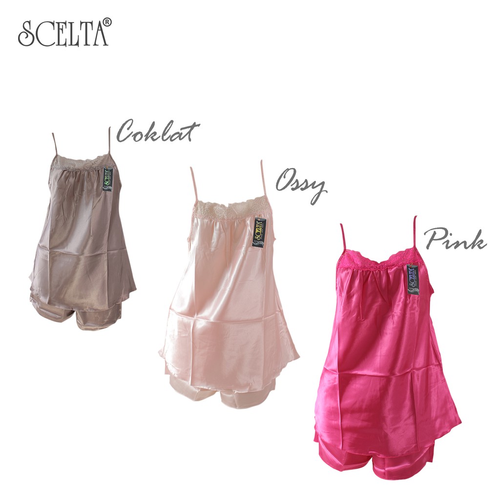 Scelta lingerie baju tidur setelan satin underwear berkualitas cod bt sc 1002