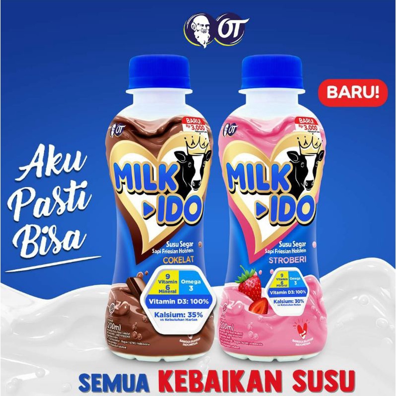 

SUSU MILKIDO - Strawberry dan Coklat 200 ML (KRT ISI 12 PCS)