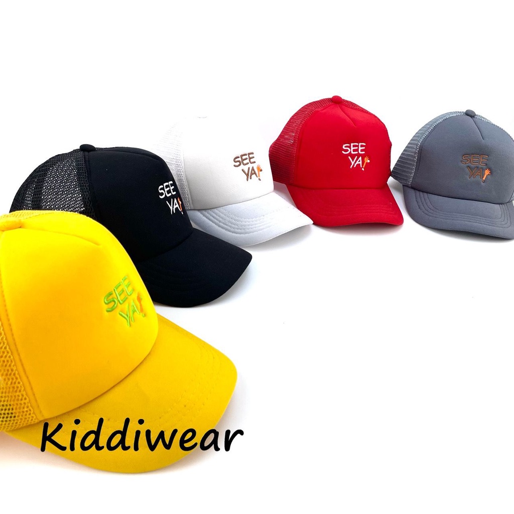 kiddiwear TOPI JARING ANAK FASHION HAT TOPI MOTIF LUCU BORDIR UNISEX TOPI MOTIF BORIDR SEEYA