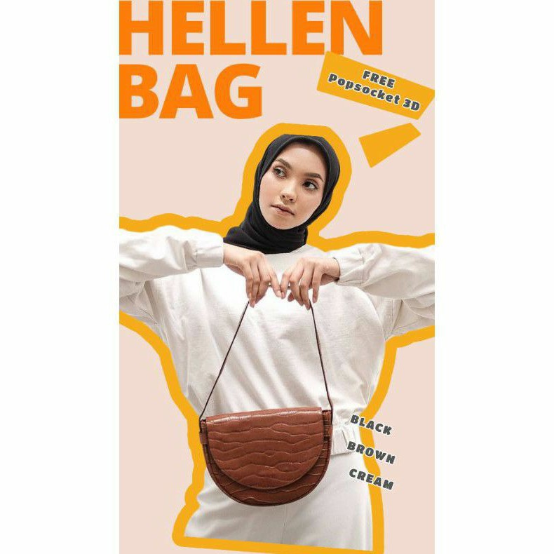 Tas Wanita Shoulder Bag Croco Model Korea Gratis Popsocket