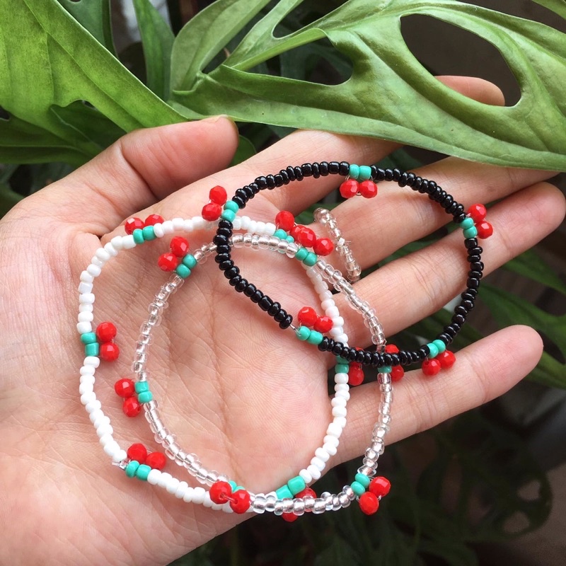GELANG MANIK CHERRY SERIES / CHERRY BEADS BRACELET / KOREAN BEADS BRACELET