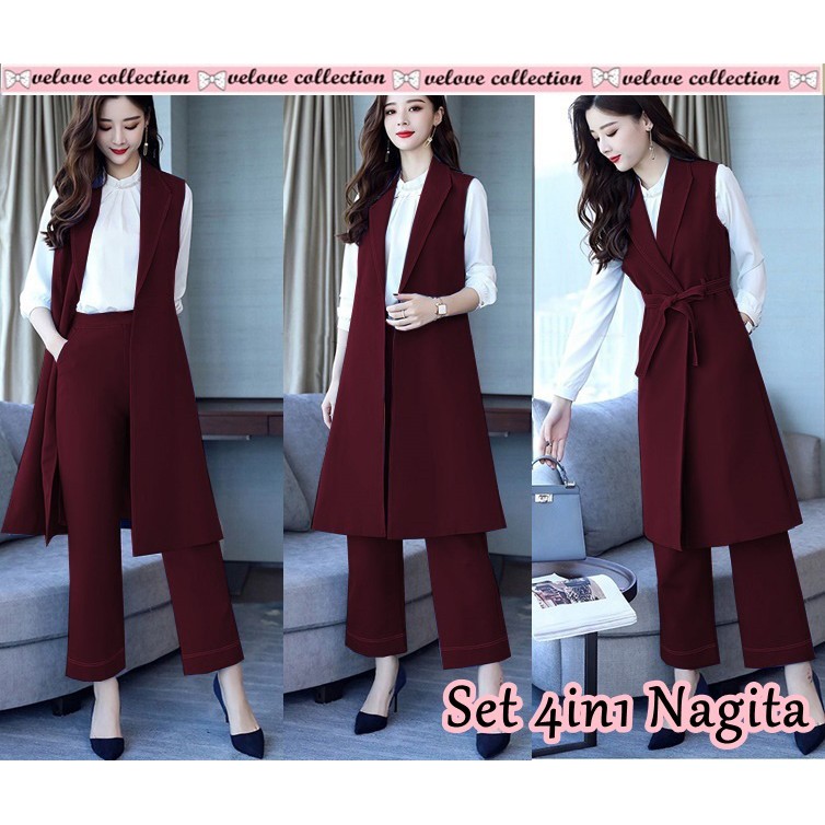 NunuLisaTan - Baju Dress Wanita Set Baju SET