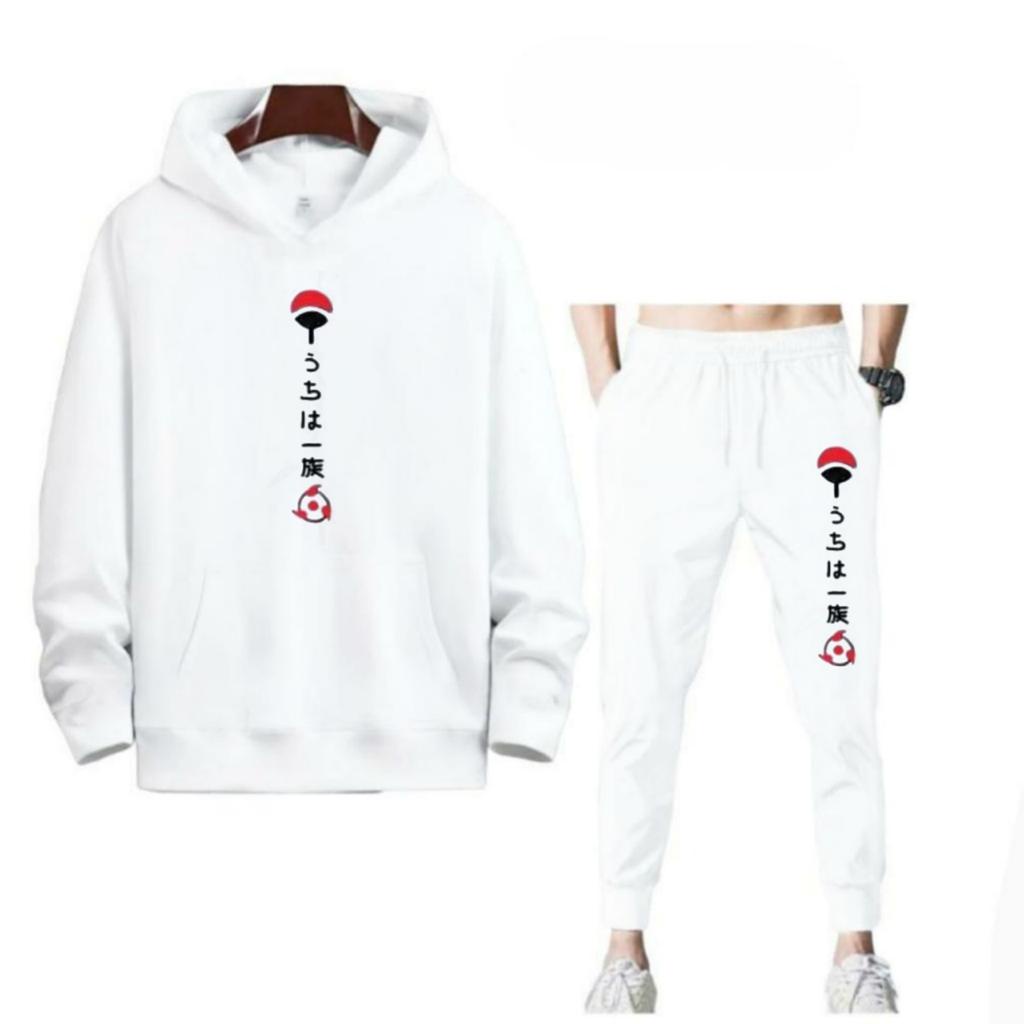 SETELAN PRIA HOODIE UCHIHA DAN CELANA JOGGER MURAH TERLARIS