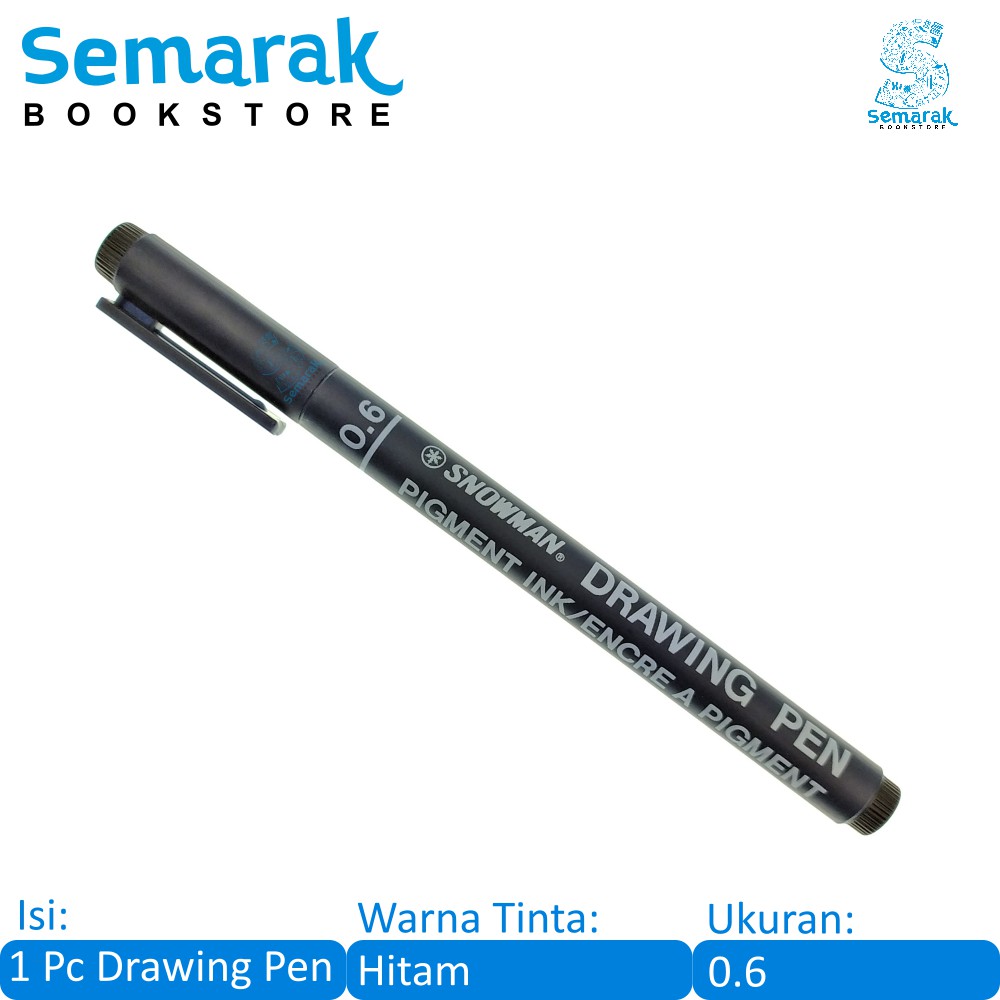 

Snowman 700 Drawing Pen 0.6 - Hitam [1 Pulpen]