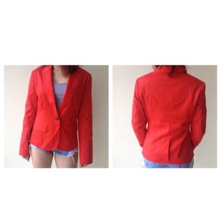 zara red blazer
