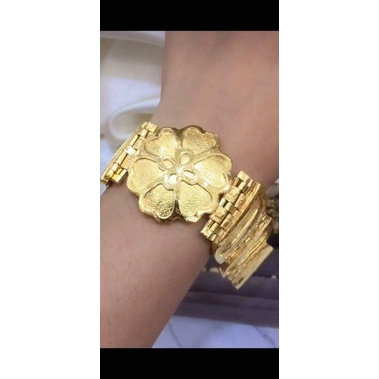 gelang emas lapis dewasa/tok kunci 999 emas lapis 100 mili gelang sultan