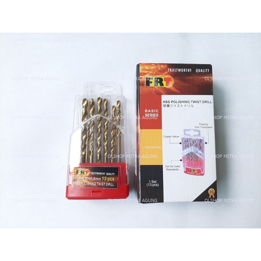 OLS FRT Mata Bor Besi Set 13 Pcs 1.5 - 6.5mm mata bor besi metal set HSS Mata Bor Serbaguna Bisa Besi,Kayu,Plastik