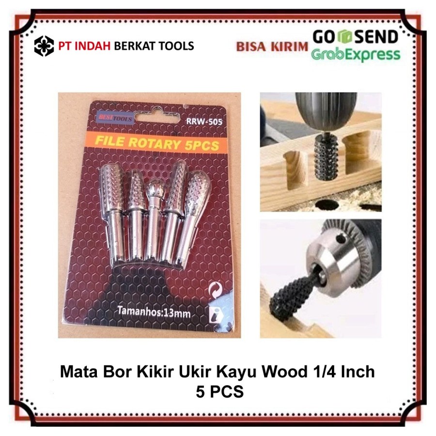 5pc Mata Bor Gerinda Kikir Ukir Kayu Rasp Set Woodworking DIY craft