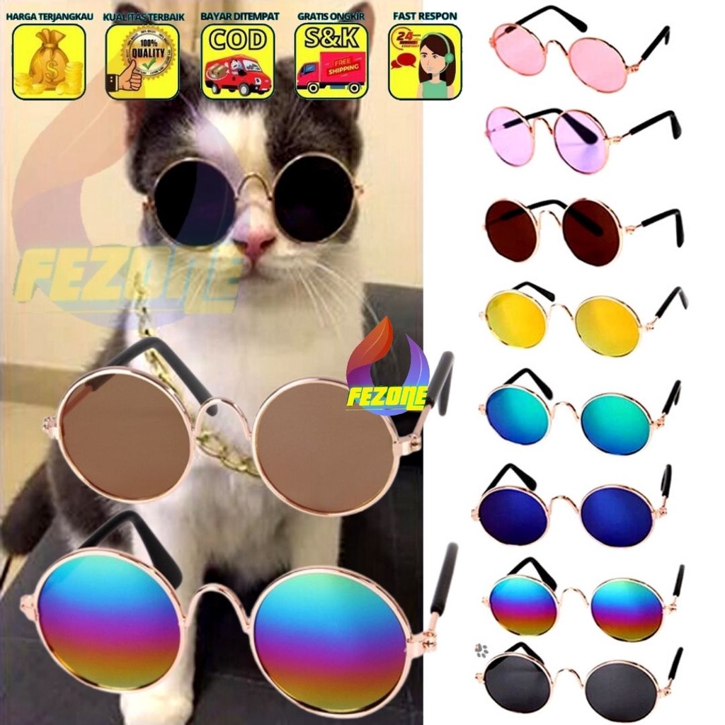 Kacamata Kucing Anjing Cat Dog Pet Sun Glasses Kaca Mata Gelap Hewan FEZONE