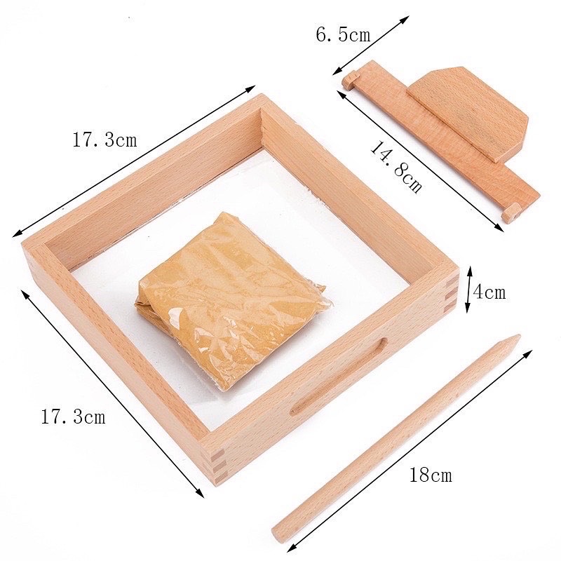 montessori sand tracing letter tray sand tray